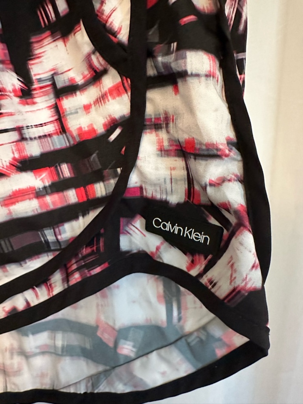 Calvin Klein Athletic Printed Running Shorts with Black Trim - Picture 4 of 7